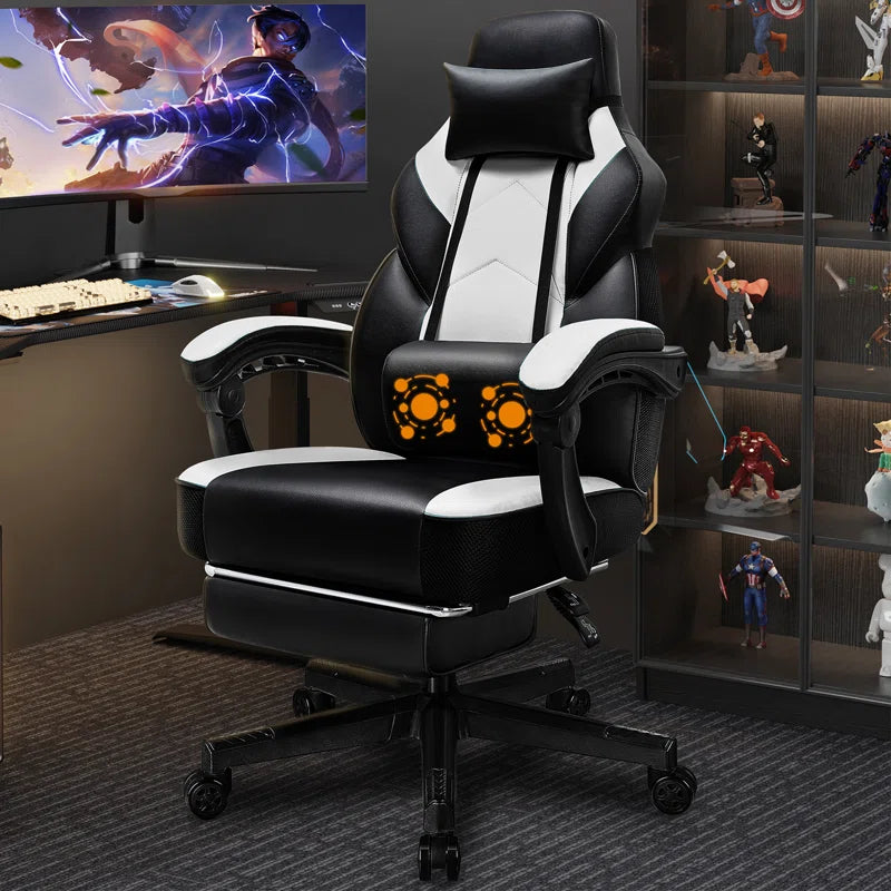 Adjustable Game Chair Swiveling PC & Racing with Footrest