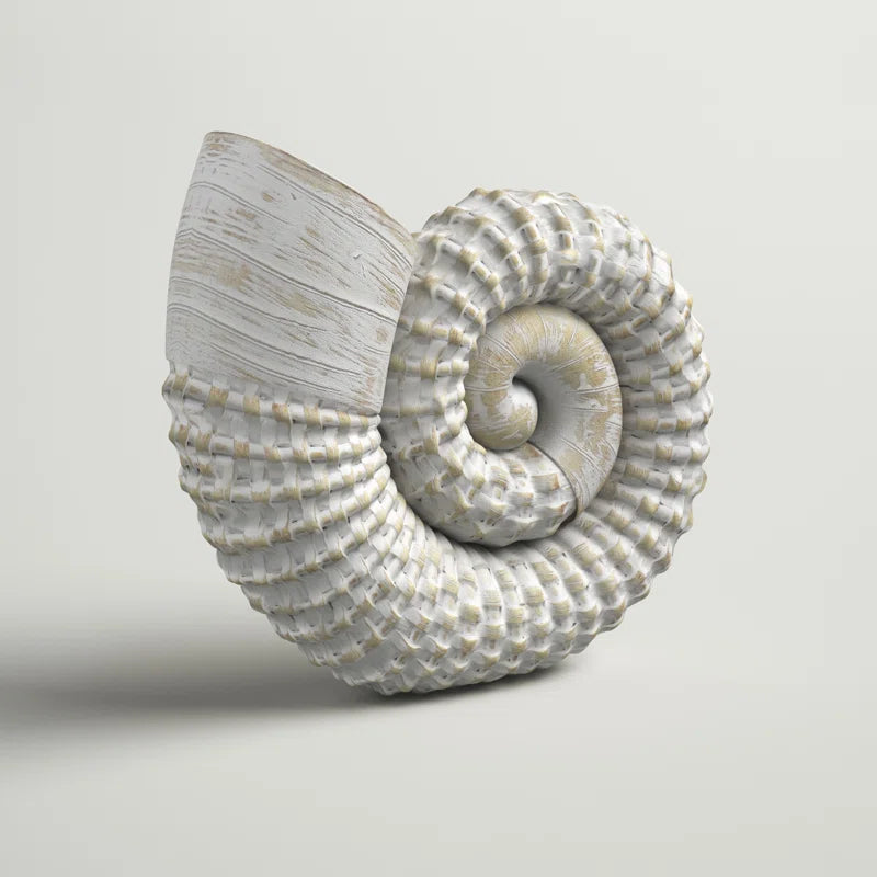 Ceramic Shell Figurine - Elegant Home Decor Accent Piece - 7" X 3" X 7"