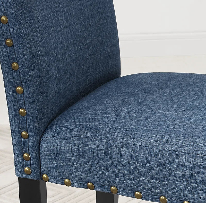 Carliana Fabric Counter Height Stools with Nailhead Trim, Set of 2