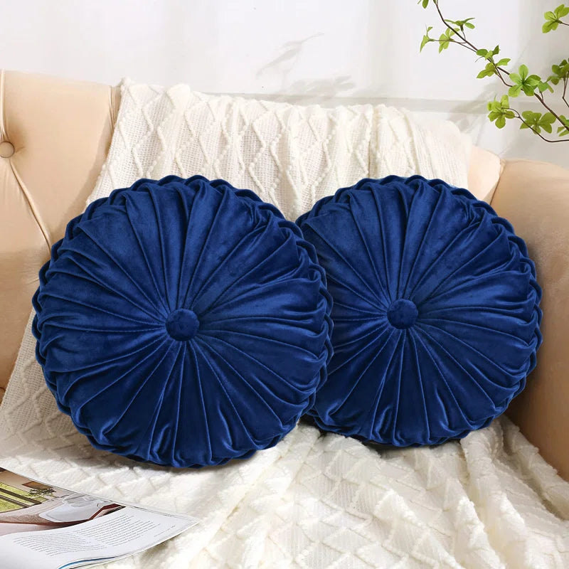 Echo Buttons Velvet Reversible Throw Pillow