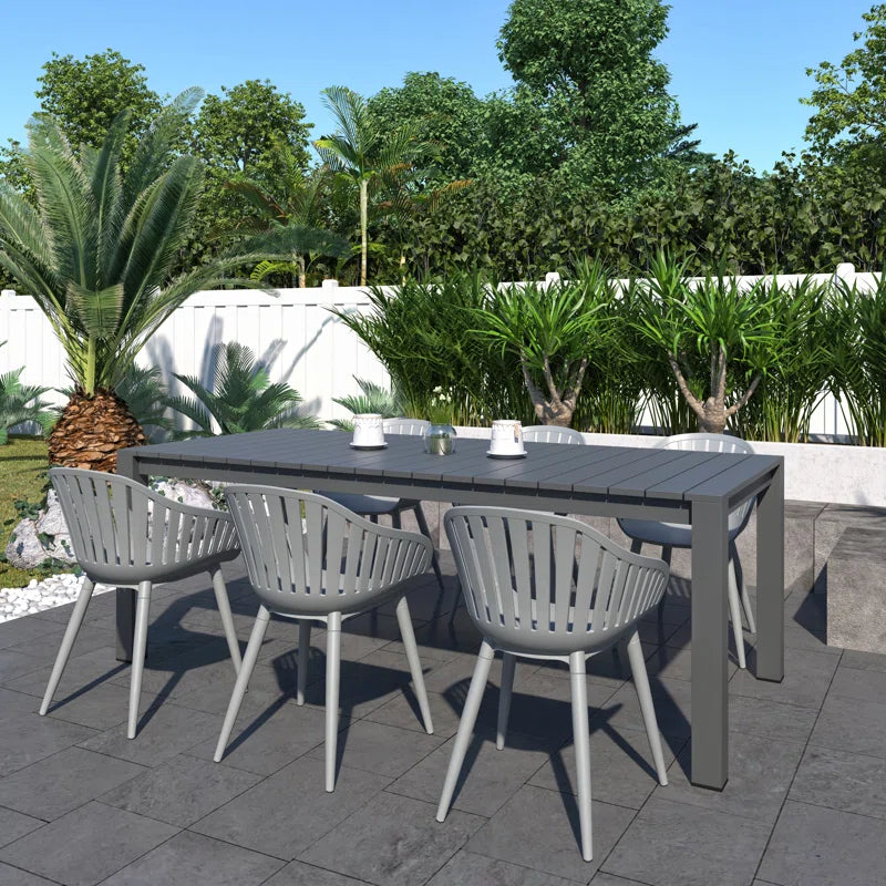 Amazonia Outdoor Patio Ammelie Aluminum Rectangular Dining Table
