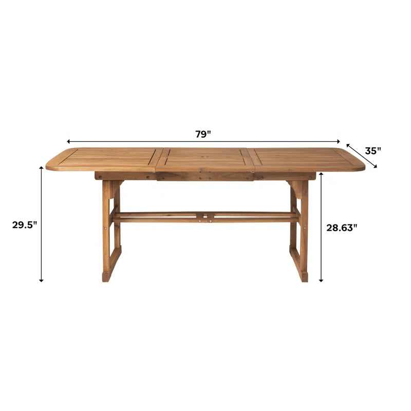 Alfonsi Extendable Acacia Wood Outdoor Dining Table