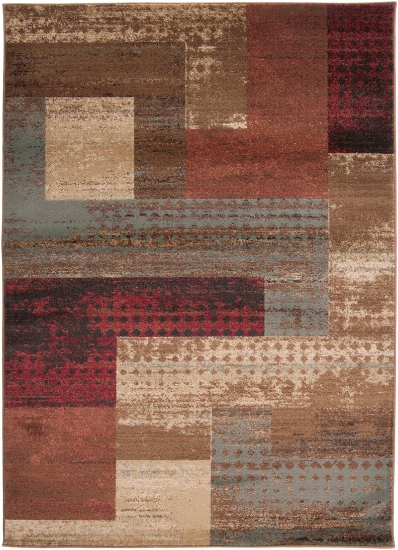 Fegan Geometric Brown Area Rug