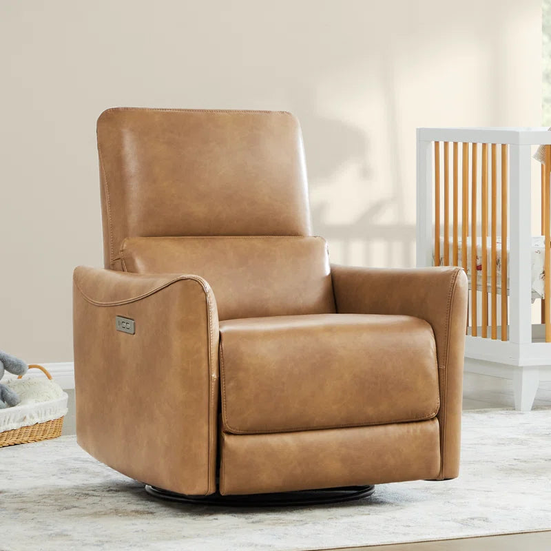 Mikkel Vegan Leather Swivel Power Recliner