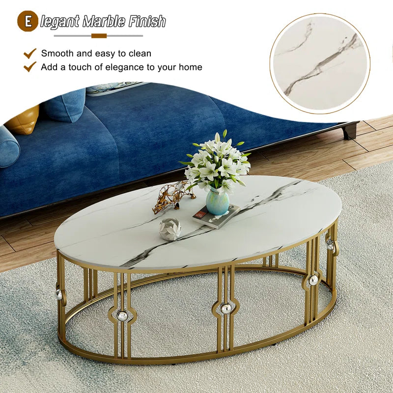 Modern Oval Coffee Table for Living Room, Bedroom