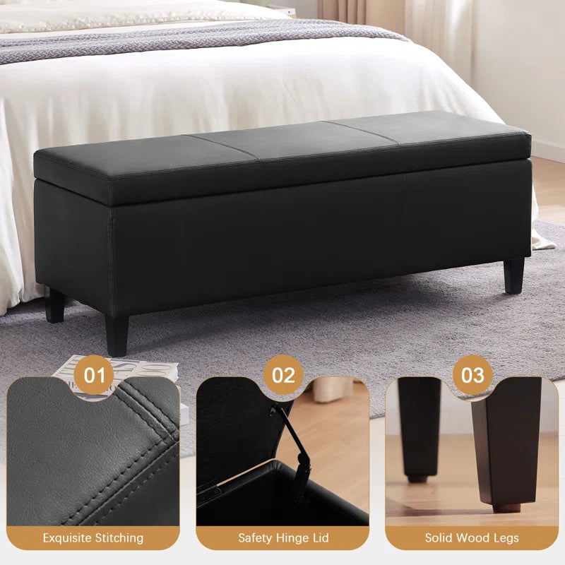 Asdrubale Faux Leather Upholstered Storage Bench