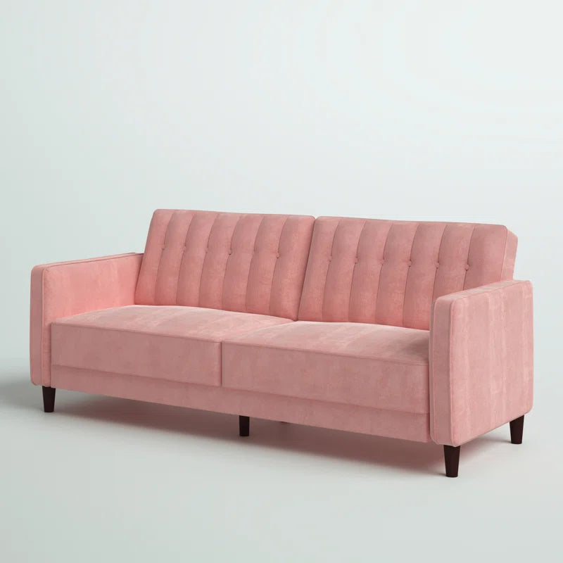 Perdue 81.5" Velvet Square Arm Convertible Sofa