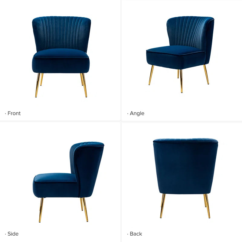 Euclid Velvet Accent Chair with Metal Legs