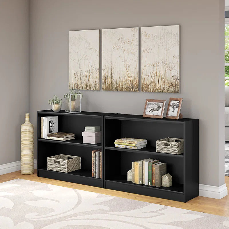 Donyo Small 2 Shelf Bookcase - Set of 2, Storage Bookshelves for Home Office and Living Room