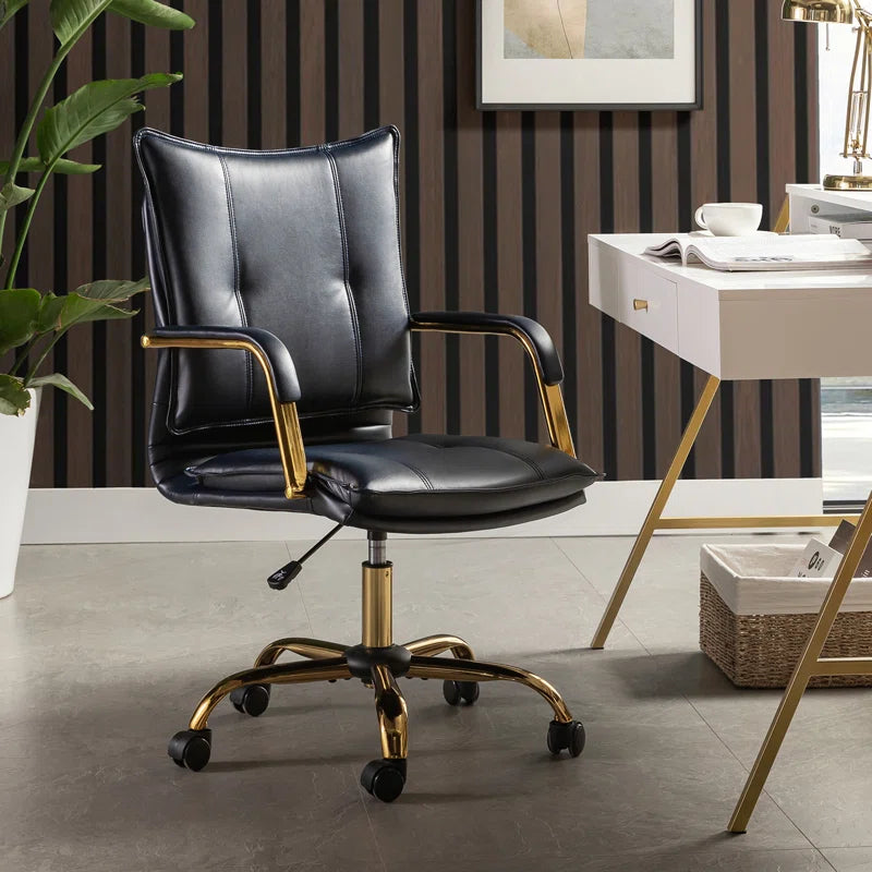 Lundgren Faux Leather Task Chair with Padded Arms