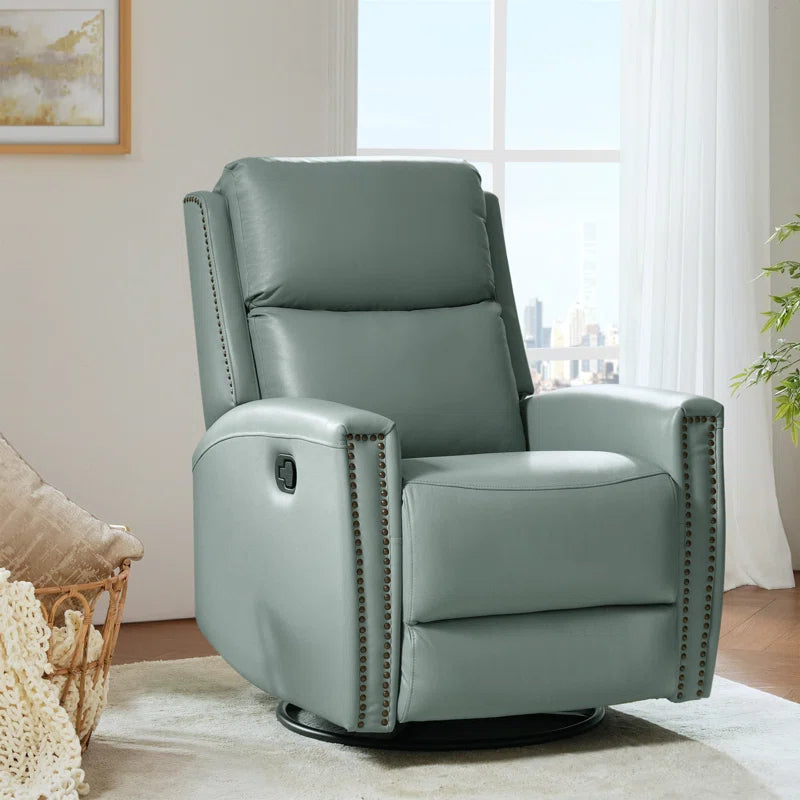 Genuine Leather Swivel Rocker Recliner