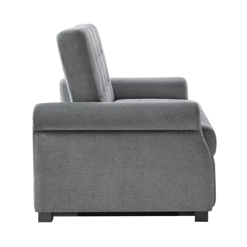 Sabrina 73" Queen Rolled Arm Tufted Back Convertible Sleeper Sofa with Cushions