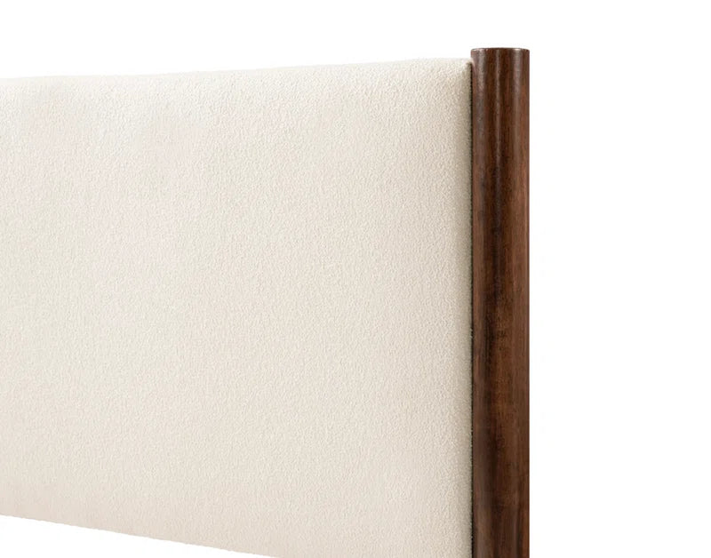 Beiler Solid Wood Upholstered Headboard Boucle Bed Frame