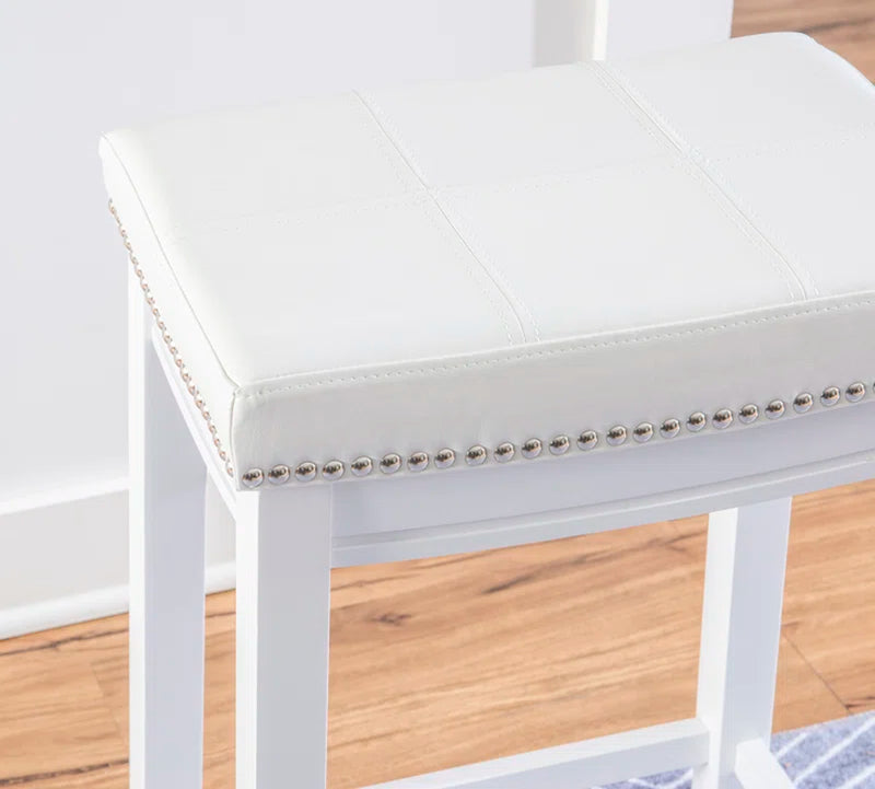 Claridge Counter & Bar Solid Wood Backless Stool with Upholstered Seat
