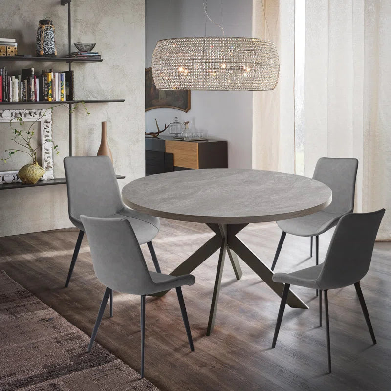 Garrell round Dining Table, Mid-Century round Kitchen Table for 4 Person, Modern Leisure Coffee Table