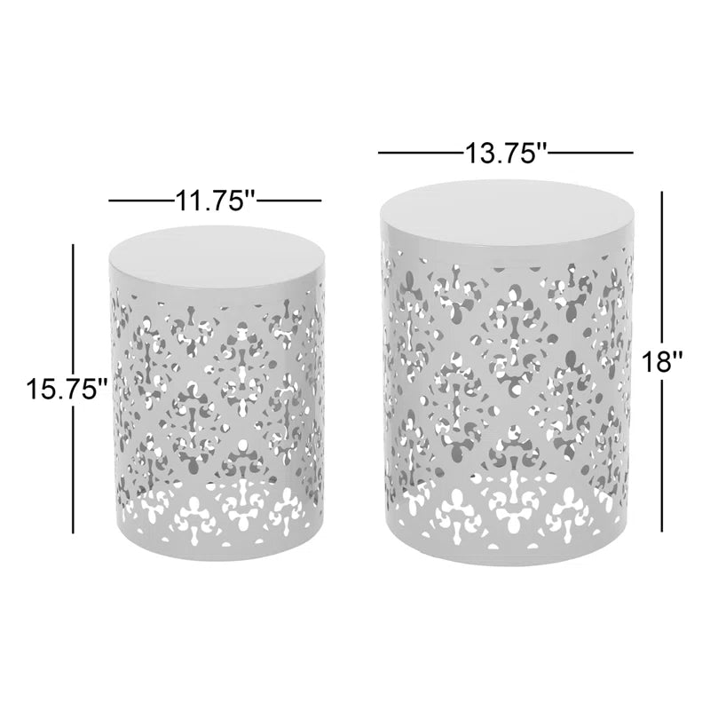 Faliha round Metal Outdoor Side Table