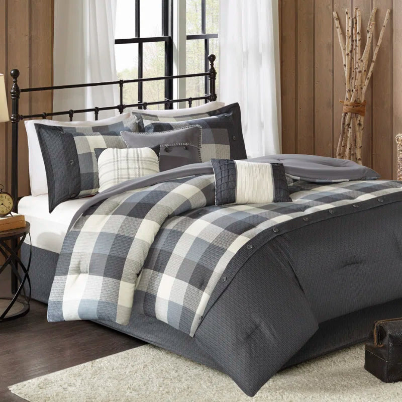 Ridge 7 Piece Herringbone Comforter Set