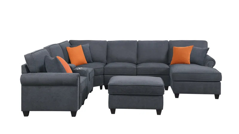 Kettner 136.35" Wide Reversible Modular Corner Sectional with Ottoman