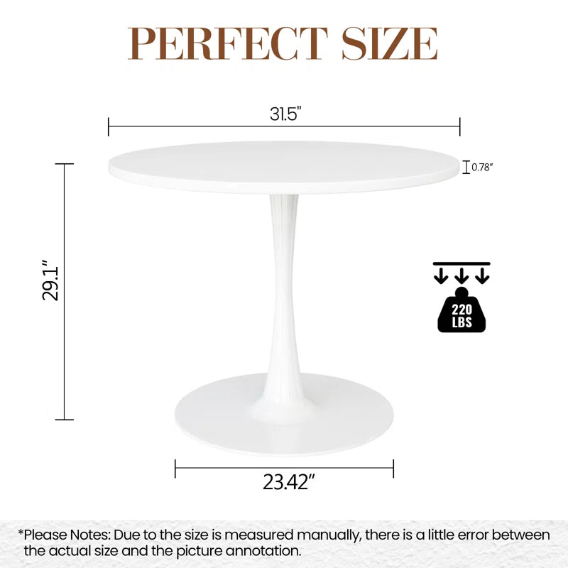 Indars round Metal Base Dining Table