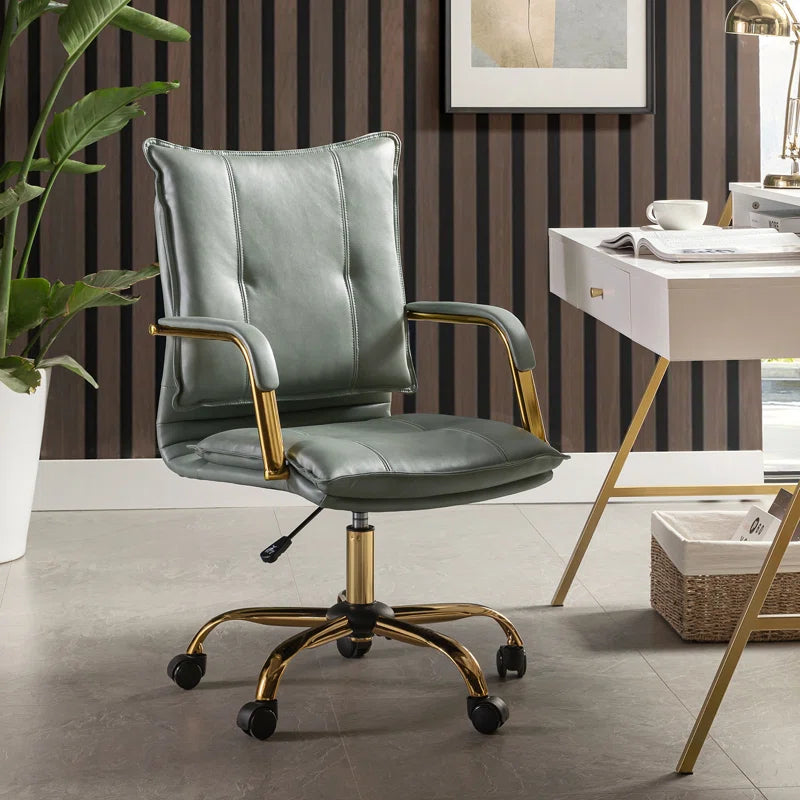 Lundgren Faux Leather Task Chair with Padded Arms