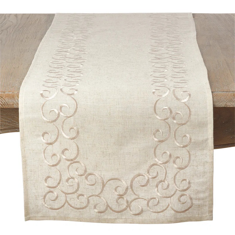Adelline Embroidered Motif Table Runner