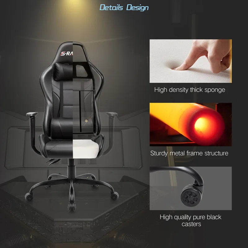 High-Back Adjustable Reclining Ergonomic Faux Leather PC & Racing Game Chair