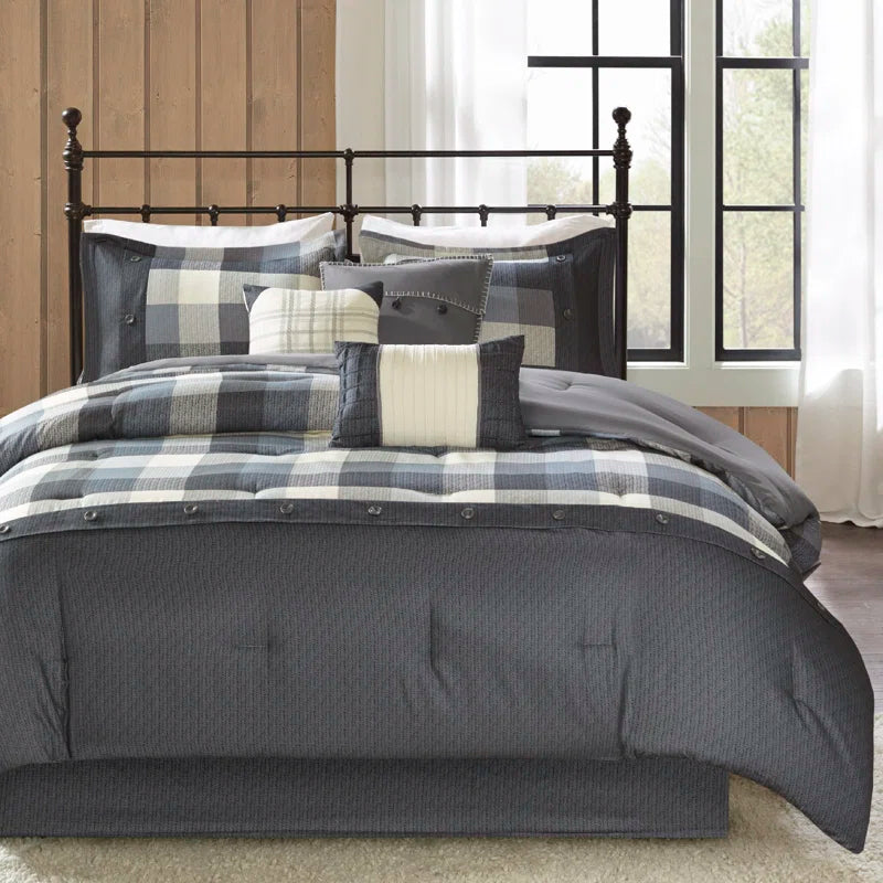 Ridge 7 Piece Herringbone Comforter Set