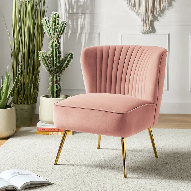 Euclid Velvet Accent Chair with Metal Legs