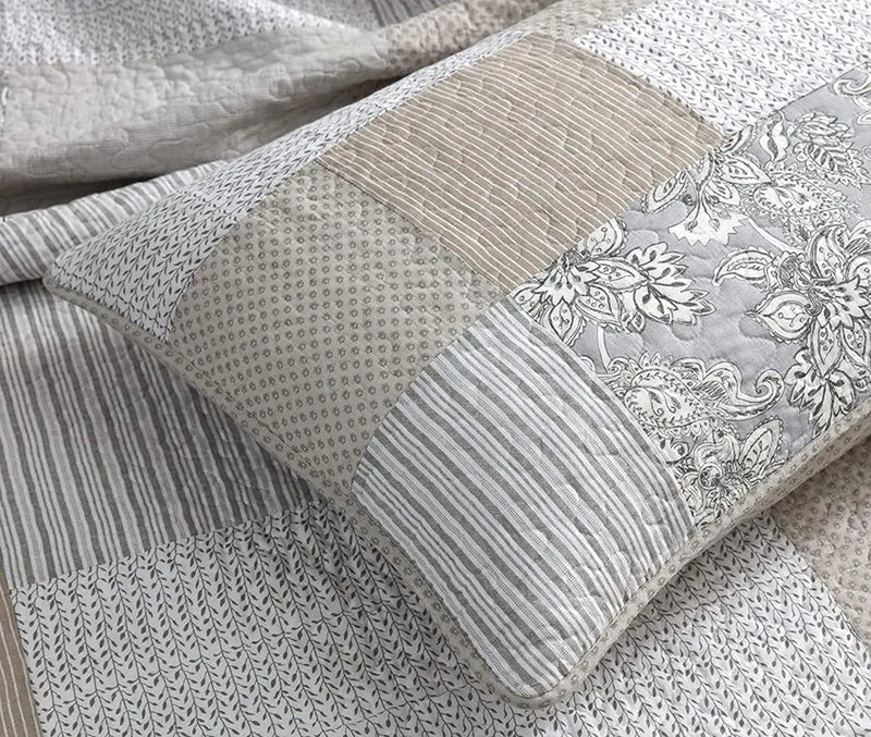 Quinn Cotton Patchwork Reversible Quilt Set