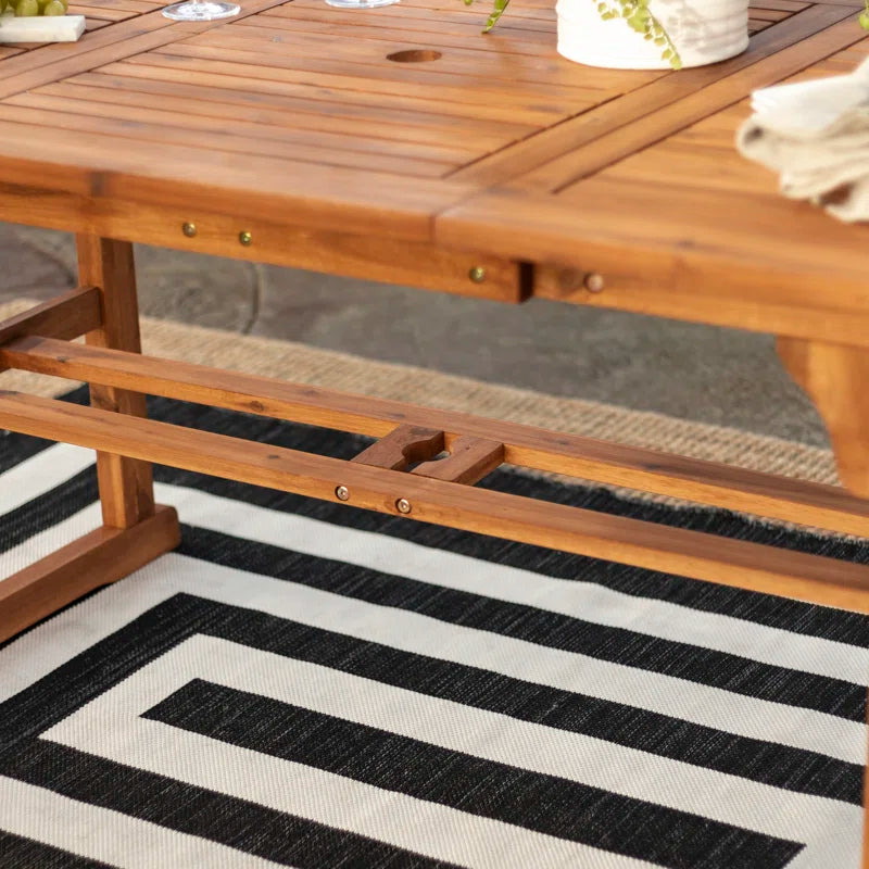 Alfonsi Extendable Acacia Wood Outdoor Dining Table