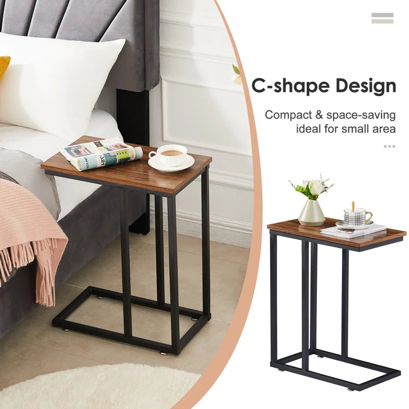 Auxter C Shaped End Table TV Tray Set