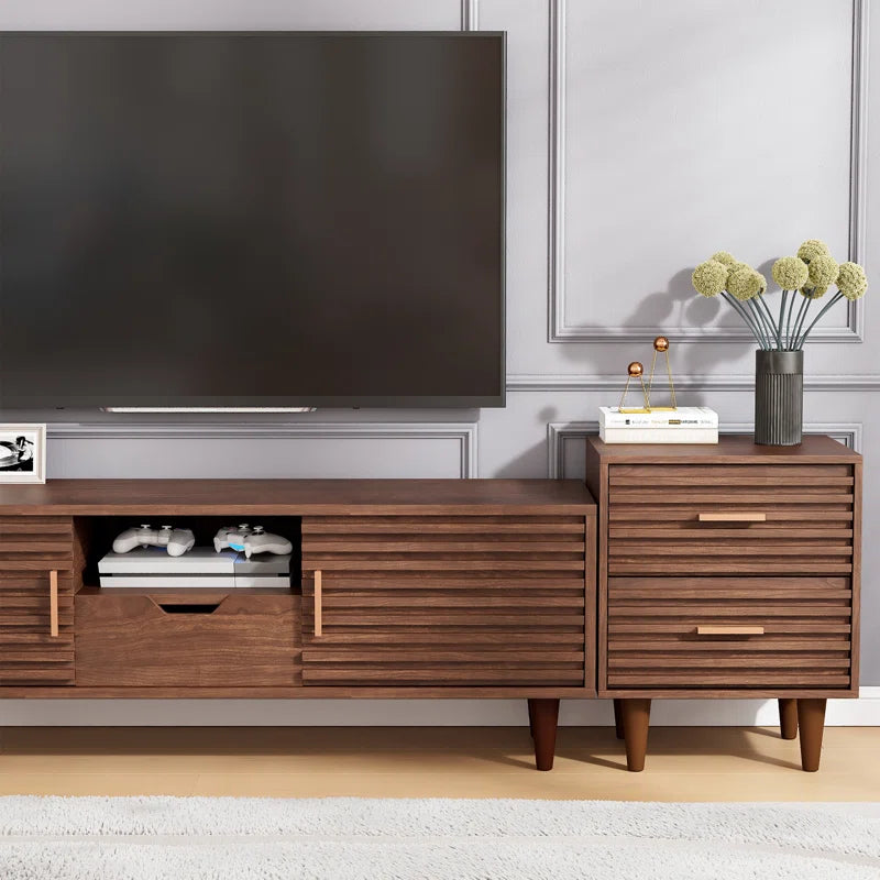 Jamyira 2 - Drawer Nightstands Set, Mid Century Modern End Table , Wooden Bedside Table in Brown