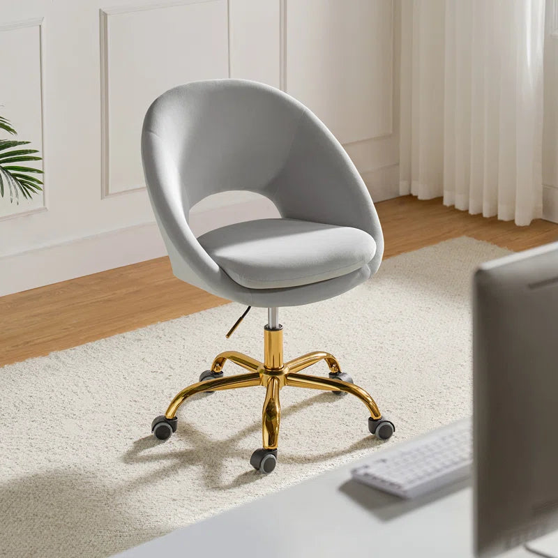 Louise Velvet Modern Task Chair with Ergonomic Design