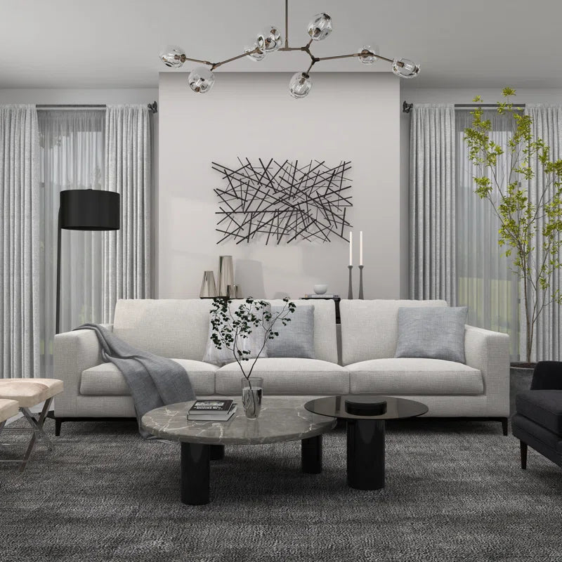 Black Metal Overlapping Lines Geometric Home Wall Decor