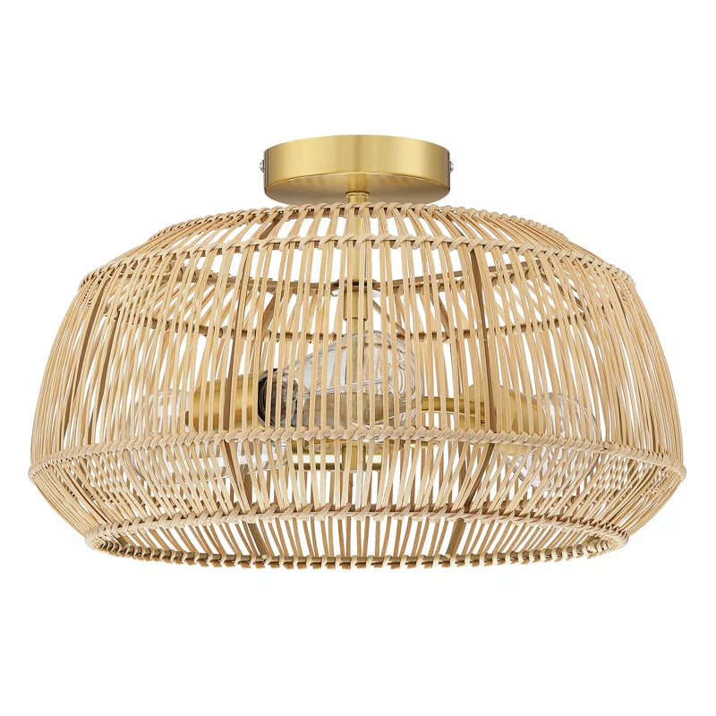 Tamil Rattan Semi Flush Mount
