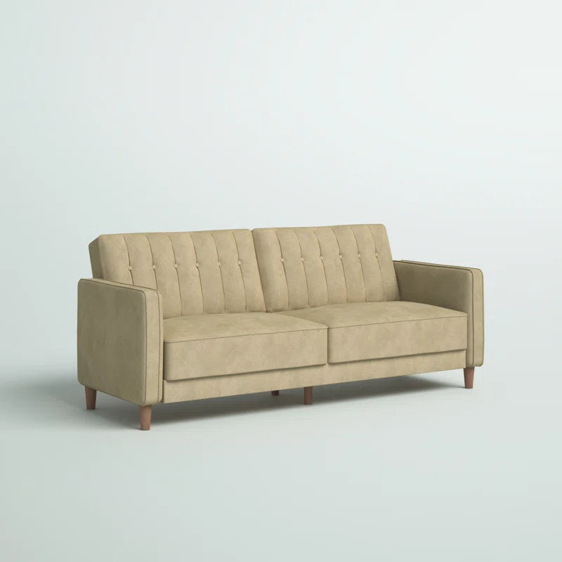 Perdue 81.5" Velvet Square Arm Convertible Sofa