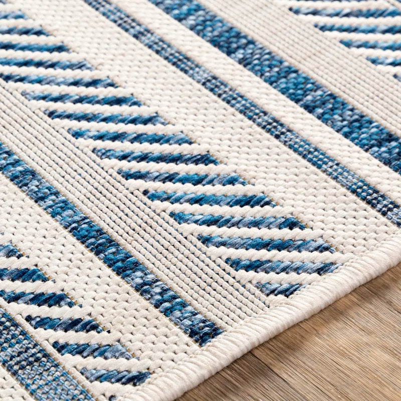 Bellino Striped Denim Indoor/Outdoor Area Rug