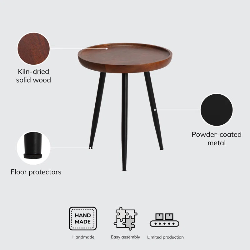 Castiglia Solid Wood Tray Top End Table