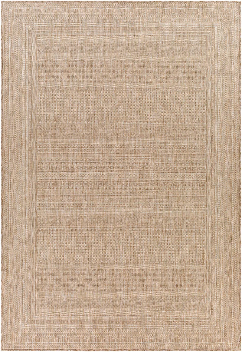 Camar Oriental Indoor/Outdoor Area Rug in Khaki