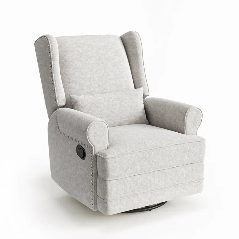 34" Wide Upholstered Manual Swivel Rocking Recliner