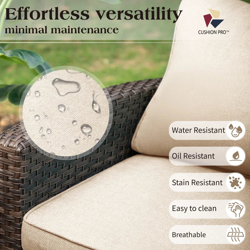 Argyri Stylish Wicker Outdoor Patio Sofa & All-Weather Rattan