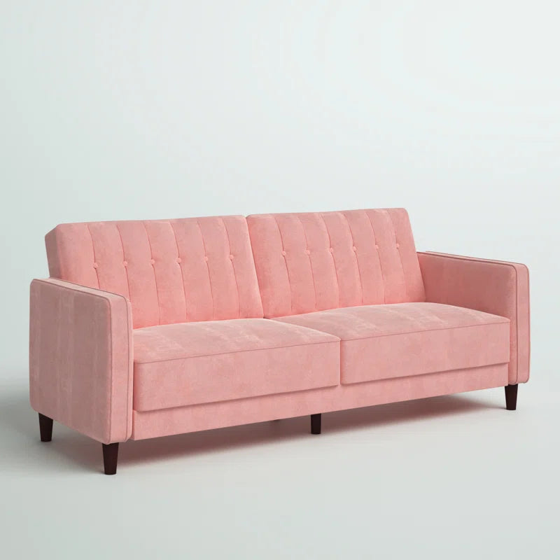 Perdue 81.5" Velvet Square Arm Convertible Sofa