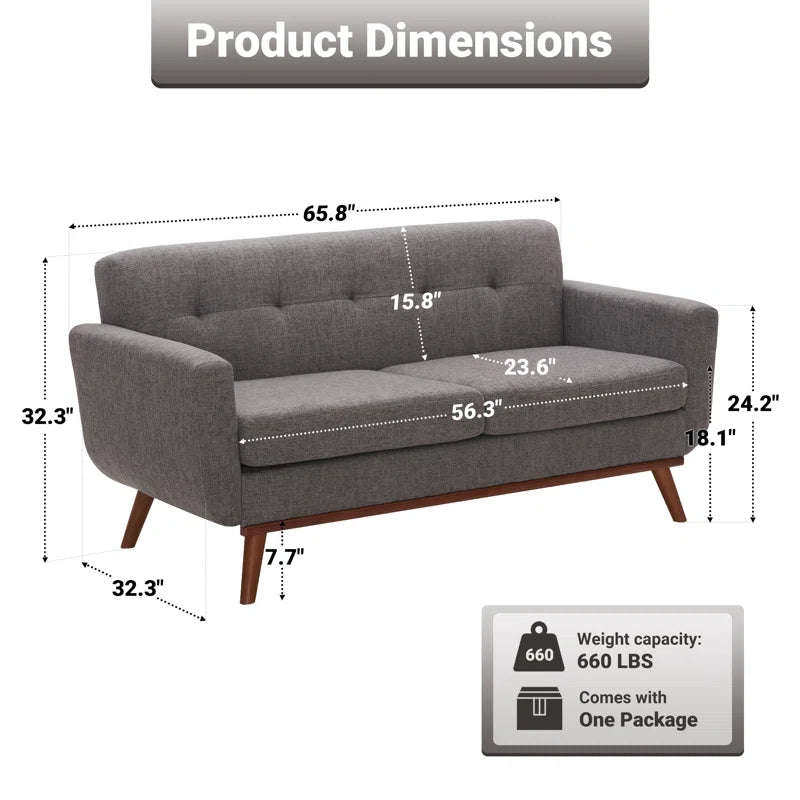 Carmencita 65" Square Arm Loveseat