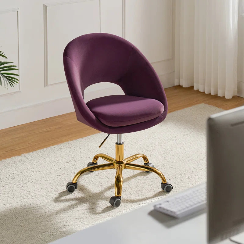 Louise Velvet Modern Task Chair with Ergonomic Design