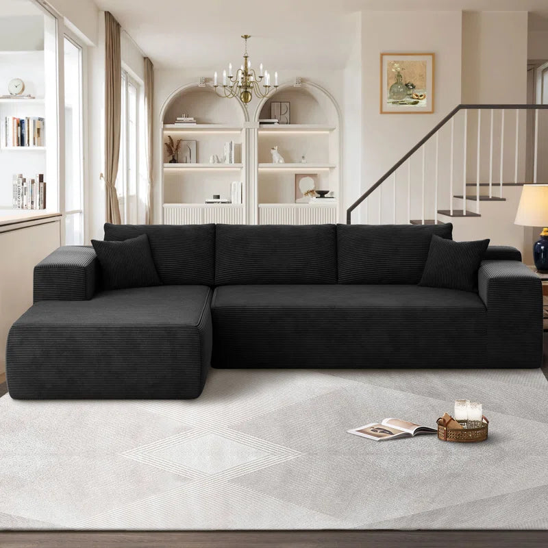 Nathasa 2 - Piece No Assembly Required Upholstery Sofa, Free Combination Cloud Sectional Couch with L-Shape Chaise, Deep Seat Modular Sofa for Living Room Bedroom