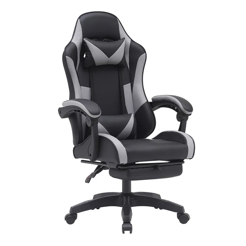 Knoble Adjustable Reclining Ergonomic Faux Leather Swiveling PC & Racing Game Chair with Footrest