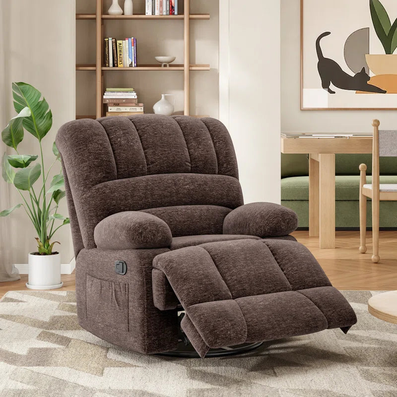 Heald 40.94"W Upholstered Swivel Rocker Recliner
