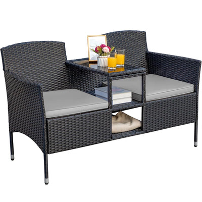 Etna 50.8'' Polyethylene (PE) Wicker Outdoor Loveseat