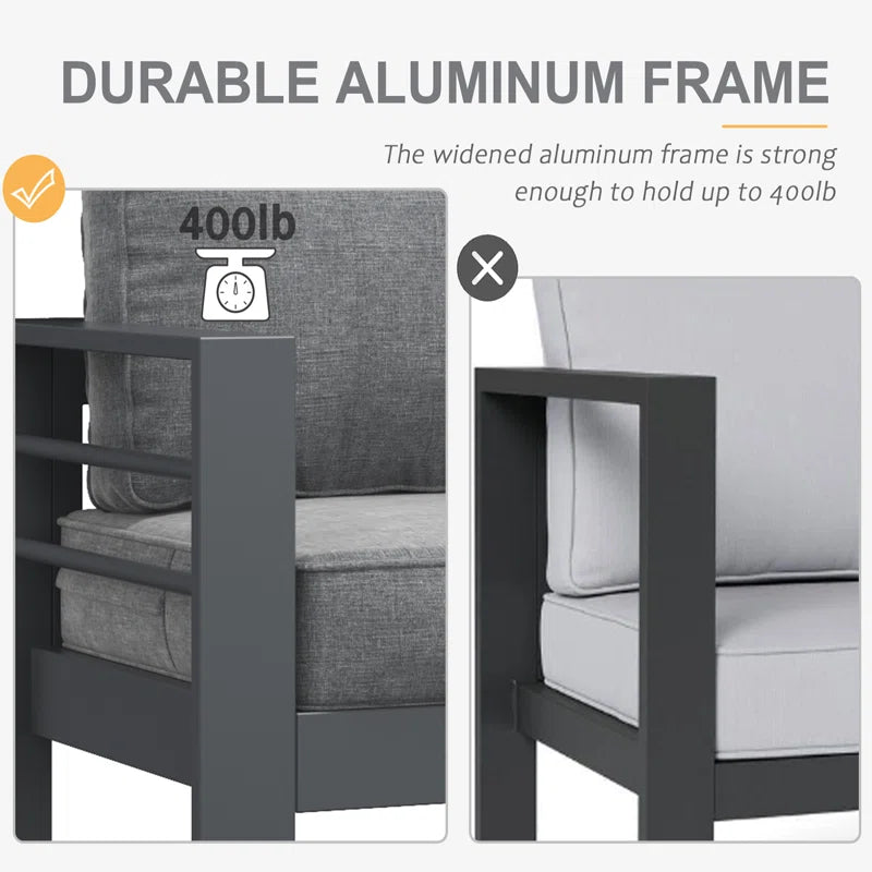 Alturas Standalone Product 73" Wide Outdoor Reversible Patio Sofa with Cushions