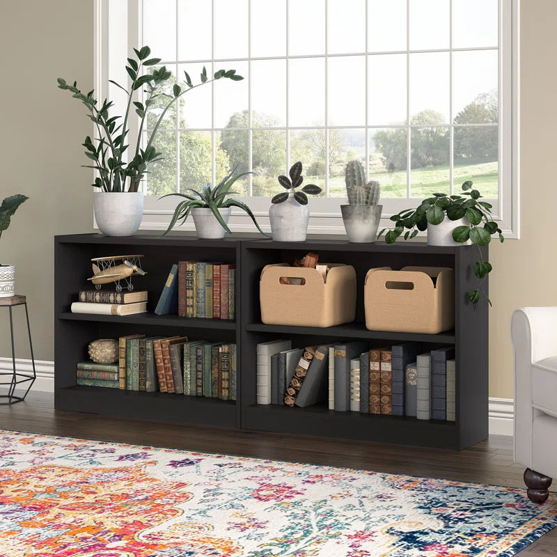 Donyo Small 2 Shelf Bookcase - Set of 2, Storage Bookshelves for Home Office and Living Room